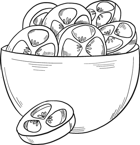 Bowl Of Jalapeno Coloring Page